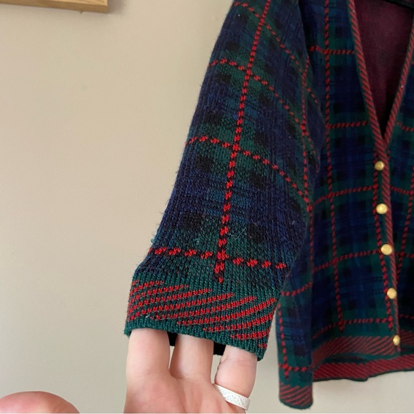 Pendleton• Vintage Wool Tartan Plaid Oversized Fit grampa Cardigan - Picture 3 of 16